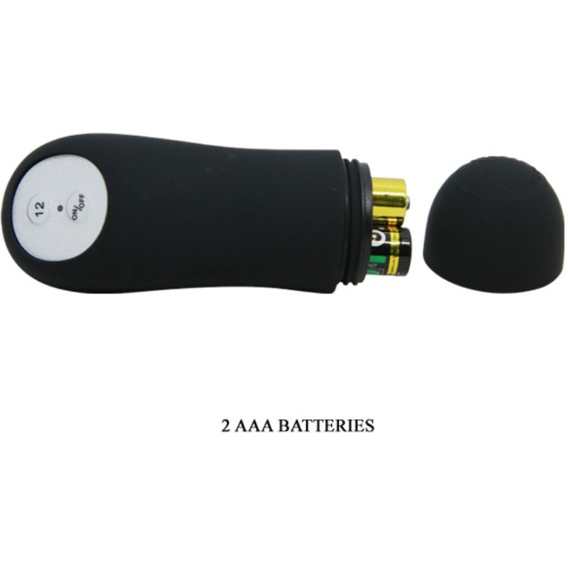 PRETTY LOVE - SILICONEN ANAAL PLUG PENISVORM MET 12 VIBRATIESTANDEN ZWART
