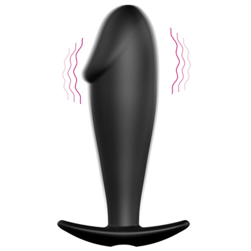 PRETTY LOVE - SILICONEN ANAAL PLUG PENISVORM MET 12 VIBRATIESTANDEN ZWART