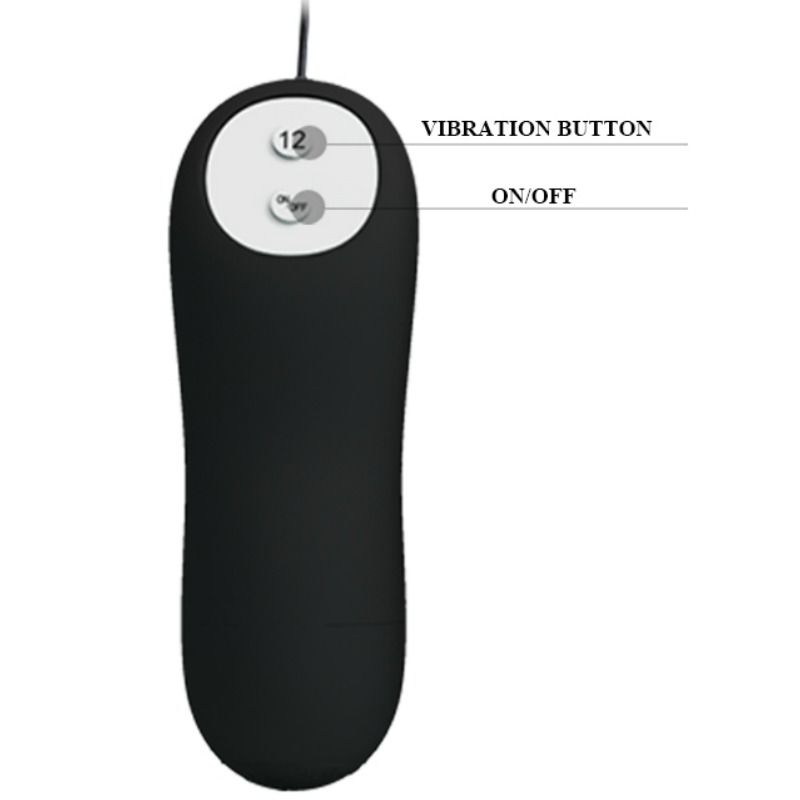 PRETTY LOVE - ANKERVORMIGE SILICONEN ANAAL PLUG 12 VIBRATIESTANDEN ZWART