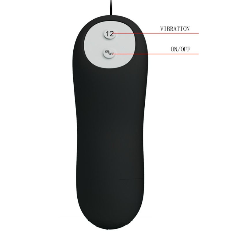 PRETTY LOVE - SILICONEN ANAAL PLUG 12 VIBRATIESTANDEN ZWART