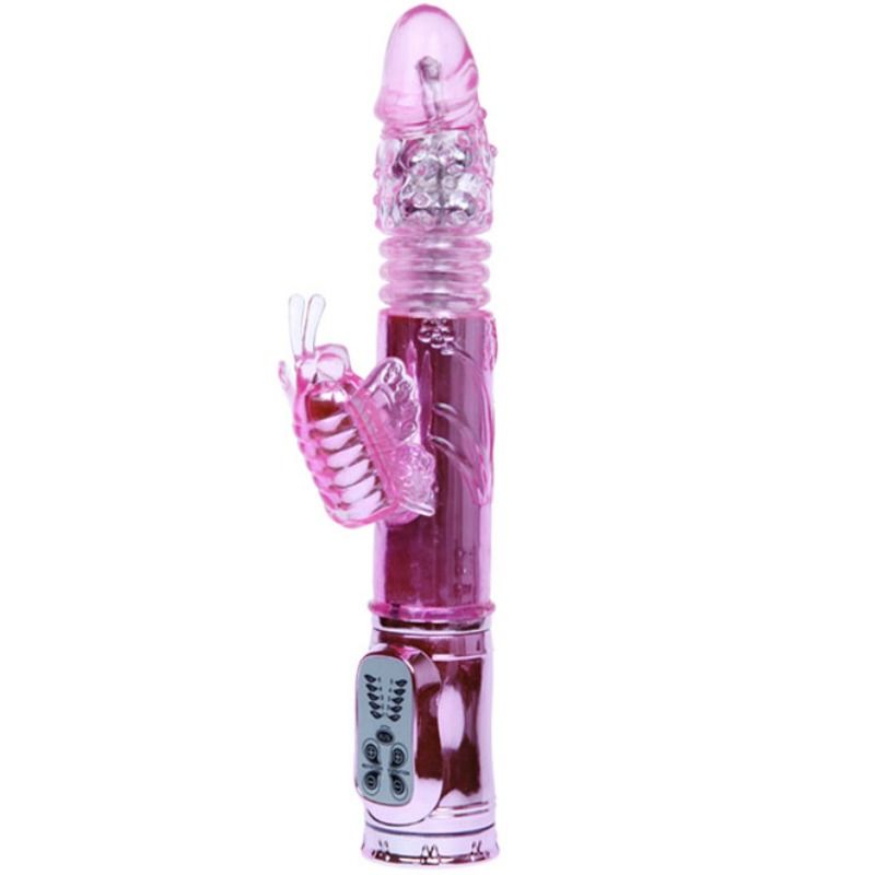 DANCE - OPLAADBARE VIBRATOR MET ROTATIE EN BOTTERENDE VLINDERSTIMULATOR