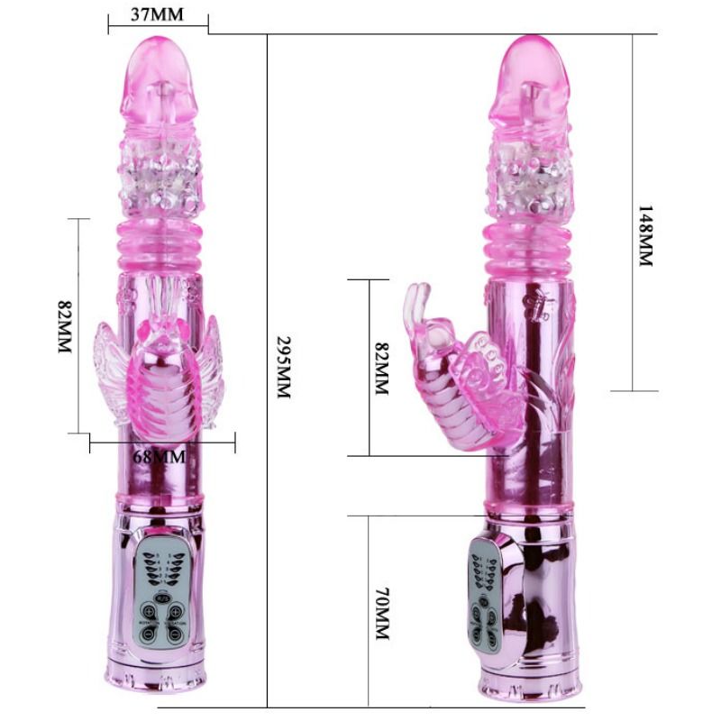 DANCE - OPLAADBARE VIBRATOR MET ROTATIE EN BOTTERENDE VLINDERSTIMULATOR
