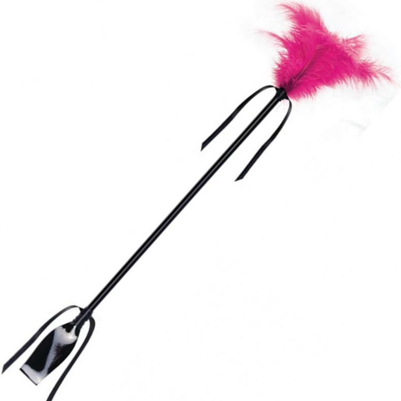 SECRETPLAY - WHIP &amp; FEATHER ZWART EN FUCHSIA