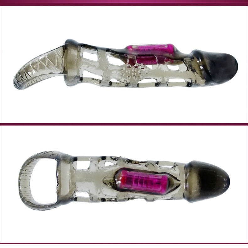 DANCE - VIBRERENDE PENISVERLENGER SLEEVE MET BAND 13,5 CM