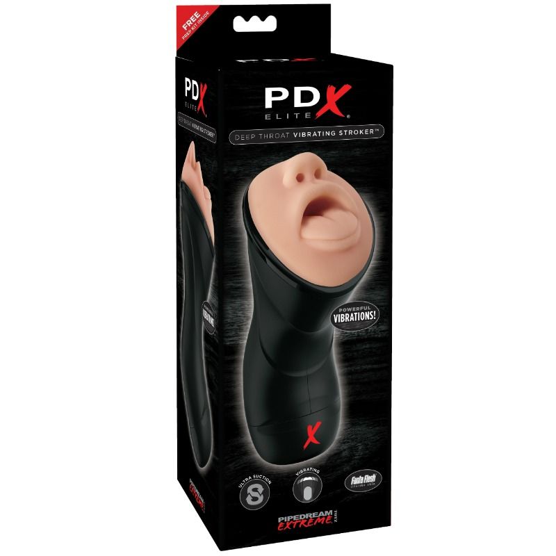 PDX ELITE - REALISTISCHE DIEPE KEELSTROOK MET VIBRATIE