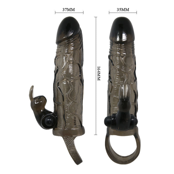 DANCE - BRAVE MAN REALISTISCHE PENISSCHOENEN MET KONIJN 16,5 CM ZWART