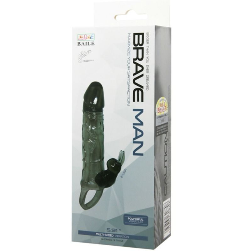 DANCE - BRAVE MAN REALISTISCHE PENISSCHOENEN MET KONIJN 16,5 CM ZWART