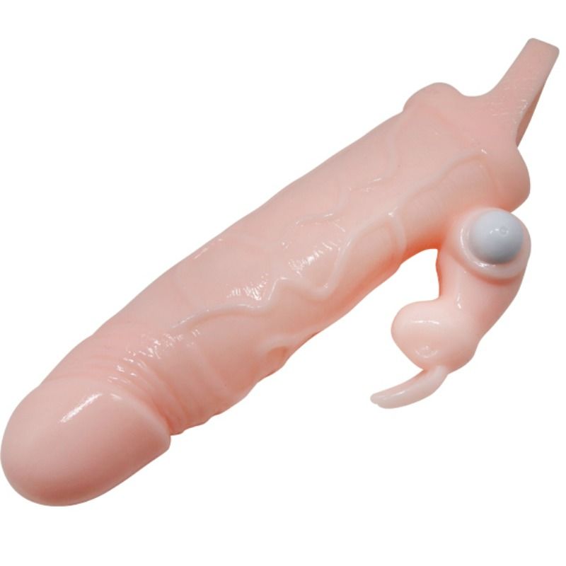 DANCE - BRAVE MAN PENIS SLEEVE MET KONIJN VIBRATOR 16,5 CM NATUURLIJK