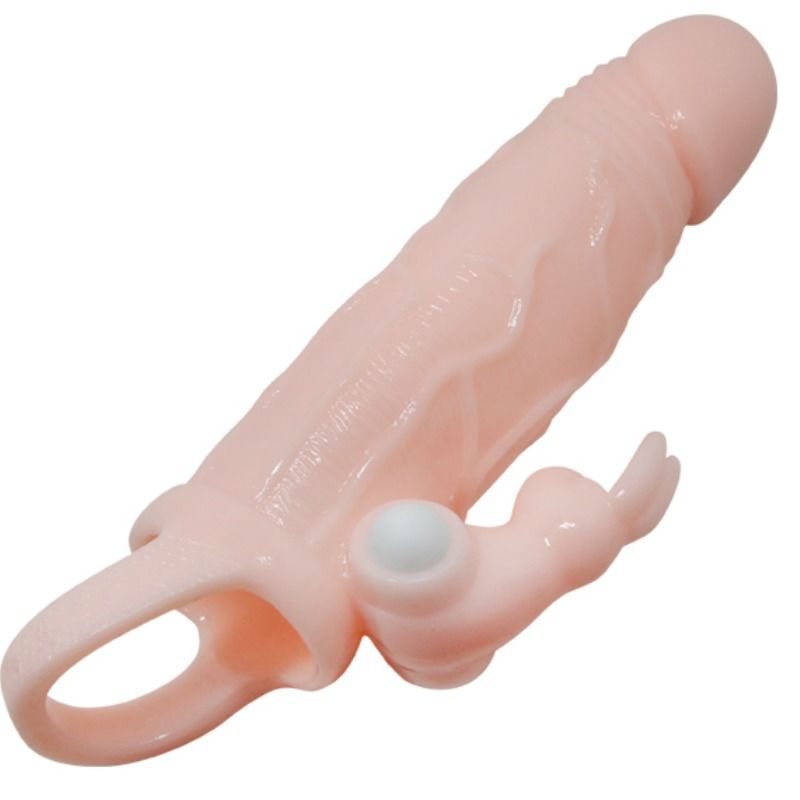DANCE - BRAVE MAN PENIS SLEEVE MET KONIJN VIBRATOR 16,5 CM NATUURLIJK