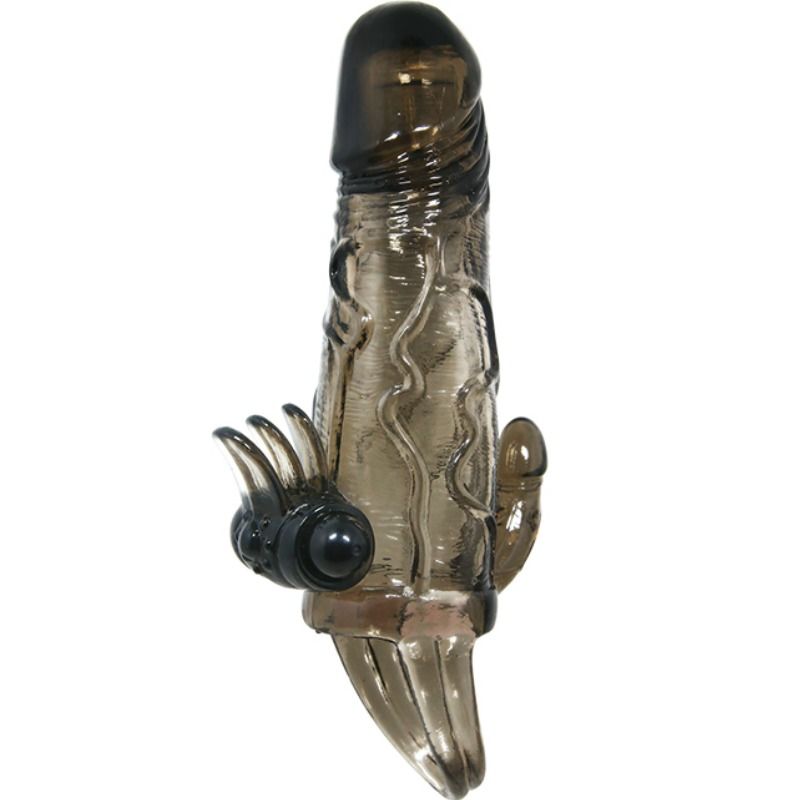 DANCE - BRAVE MAN ANAL EN CLITORIS VIBRERENDE PENIS SLEEVE 16.5 CM ZWART