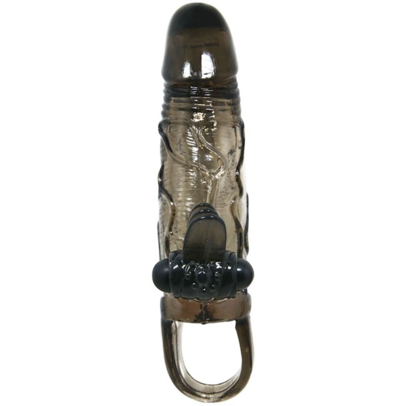 DANCE - BRAVE MAN ANAL EN CLITORIS VIBRERENDE PENIS SLEEVE 16.5 CM ZWART