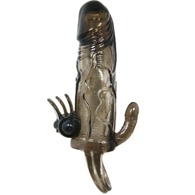 DANCE - BRAVE MAN ANAL EN CLITORIS VIBRERENDE PENIS SLEEVE 16.5 CM ZWART