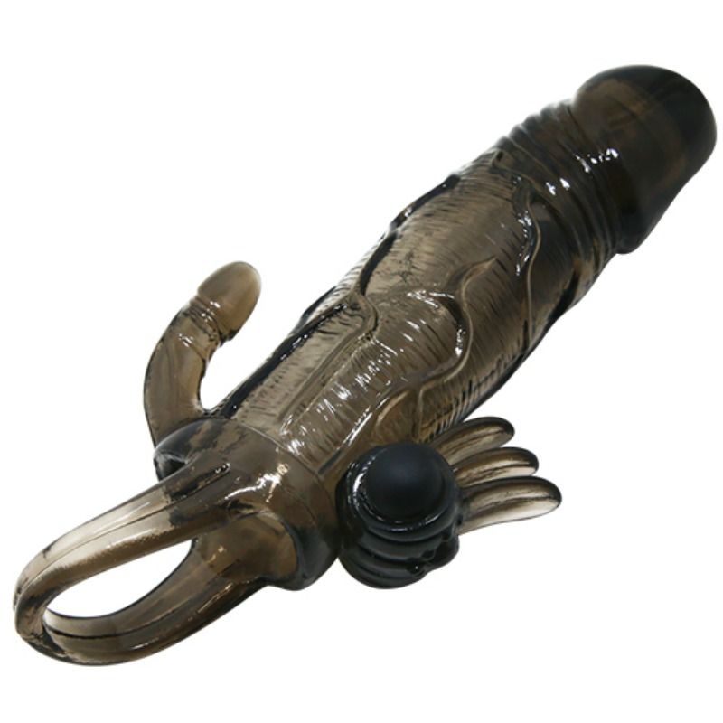 DANCE - BRAVE MAN ANAL EN CLITORIS VIBRERENDE PENIS SLEEVE 16.5 CM ZWART