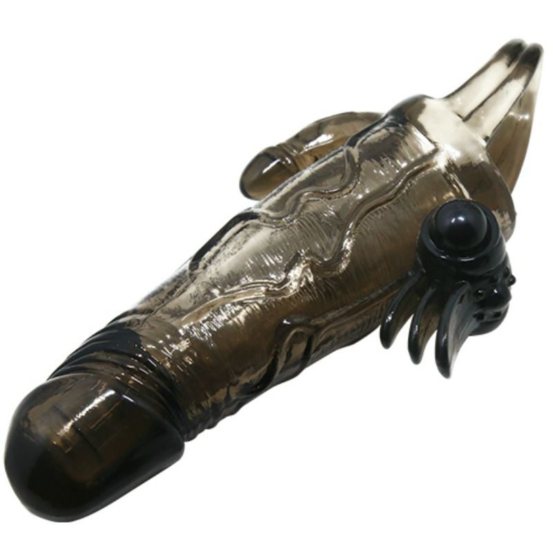 DANCE - BRAVE MAN ANAL EN CLITORIS VIBRERENDE PENIS SLEEVE 16.5 CM ZWART