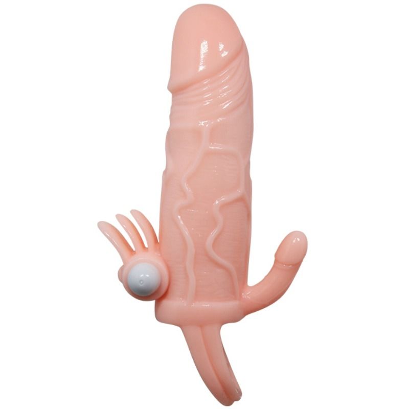 DANCE - BRAVE MAN ANAAL EN CLITORIS VIBRERENDE PENIS SLEEVE 16,5 CM NATUURLIJK