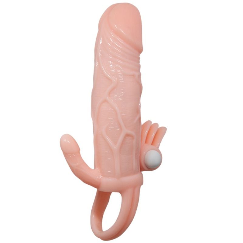 DANCE - BRAVE MAN ANAAL EN CLITORIS VIBRERENDE PENIS SLEEVE 16,5 CM NATUURLIJK