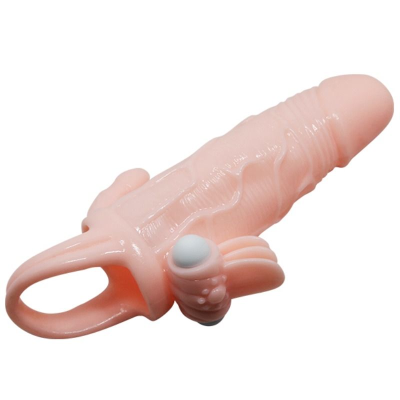 DANCE - BRAVE MAN ANAAL EN CLITORIS VIBRERENDE PENIS SLEEVE 16,5 CM NATUURLIJK