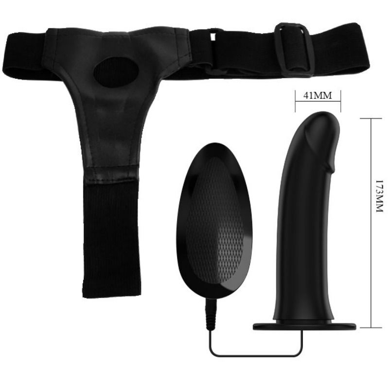 PRETTY LOVE - VITO STRAP-ON MET HOLLE DILDO EN VIBRATIE 17,3 CM