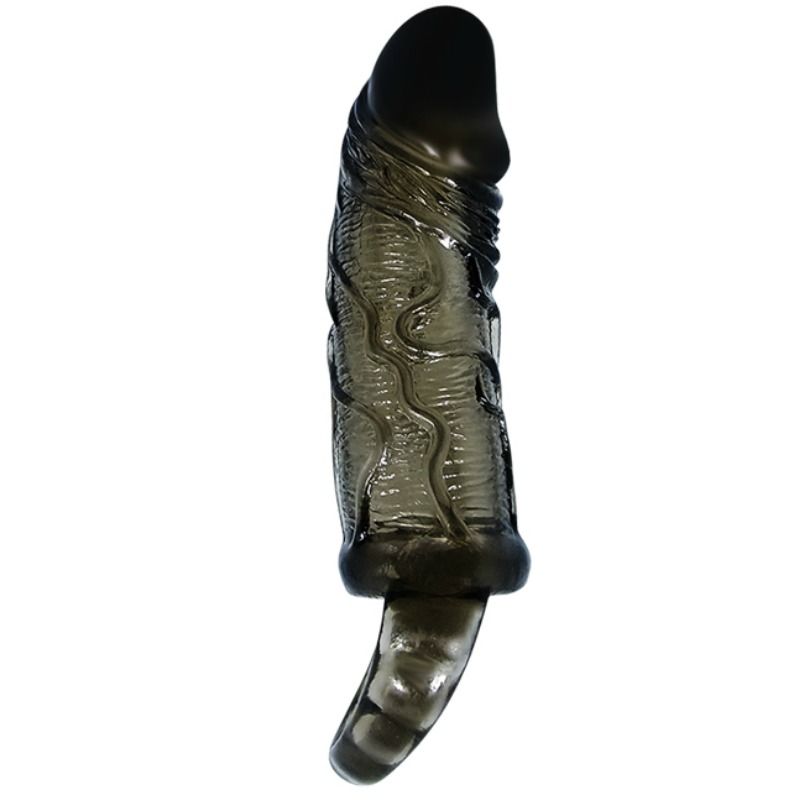 BAILE - PENISVERLENGINGSSCHOENEN MET BAND VOOR TESTIKELEN ZWART 13,5 CM