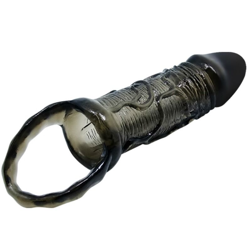 BAILE - PENISVERLENGINGSSCHOENEN MET BAND VOOR TESTIKELEN ZWART 13,5 CM