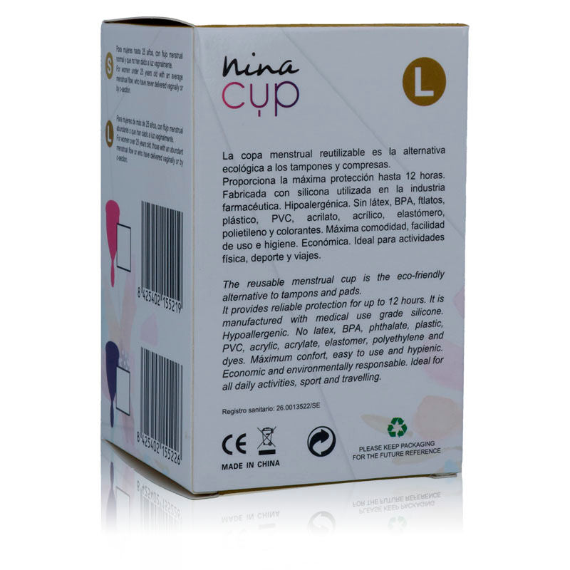 NINA KIKÍ - ROZE MENSTRUATIECUP - MAAT L