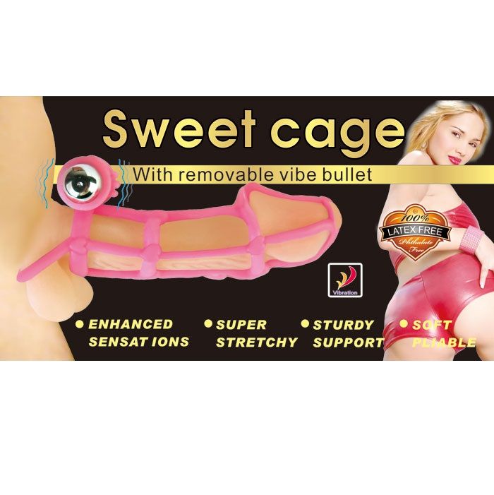 DANCE - SWEET 10 RHYTHMS ROZE SILICONEN PENIS MOUW EN RING