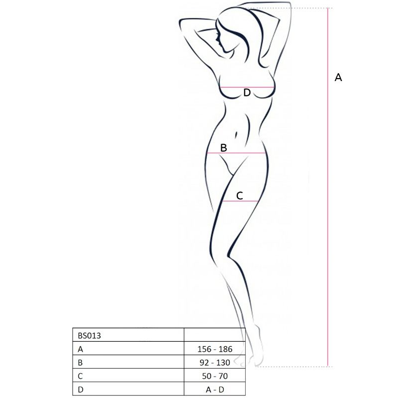 PASSIE - VROUW BS013 WITTE BODYSTOCKING ONE SIZE