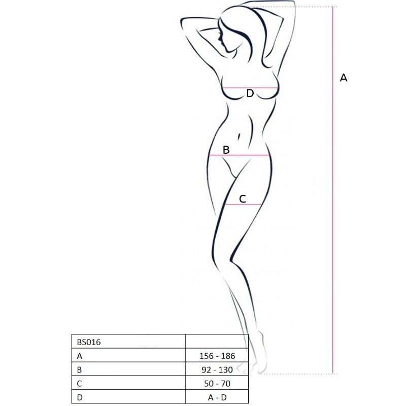 PASSIE - VROUW BS016 BODYSTOCKING WIT ONE SIZE