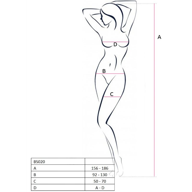 PASSIE - VROUW BS020 BODYSTOCKING WIT ONE SIZE
