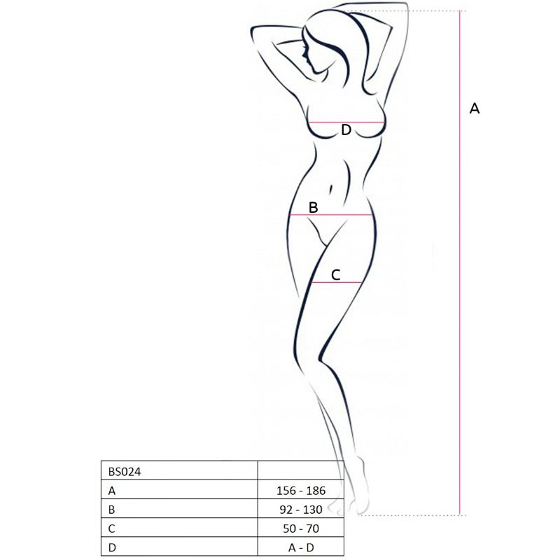 PASSIE - VROUW BS024 BODYSTOCKING WIT ONE SIZE