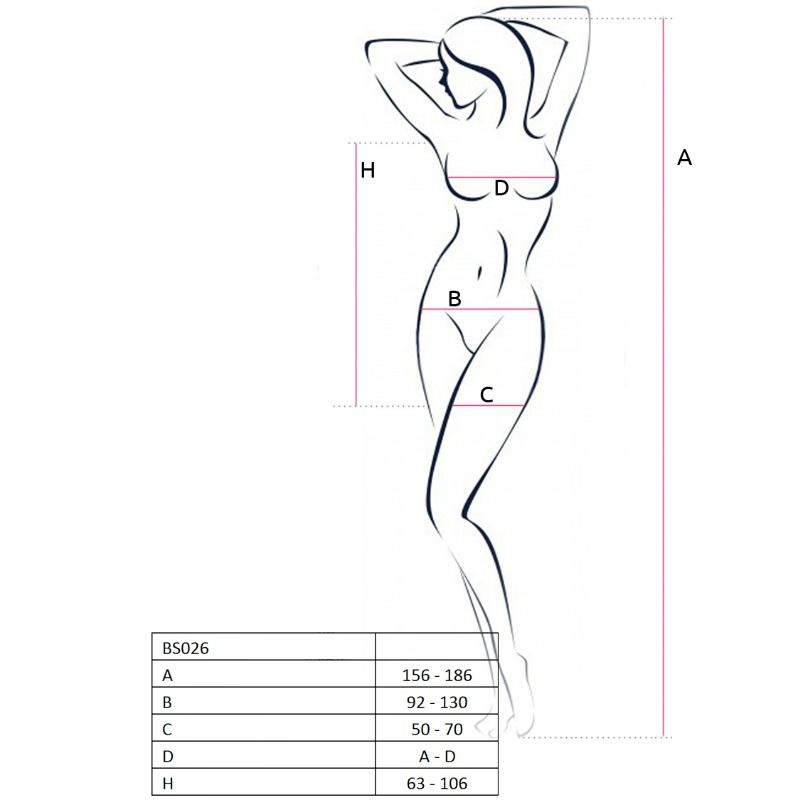 PASSIE - VROUW BS026 BODYSTOCKING STIJL ZWARTE JURK ONE SIZE