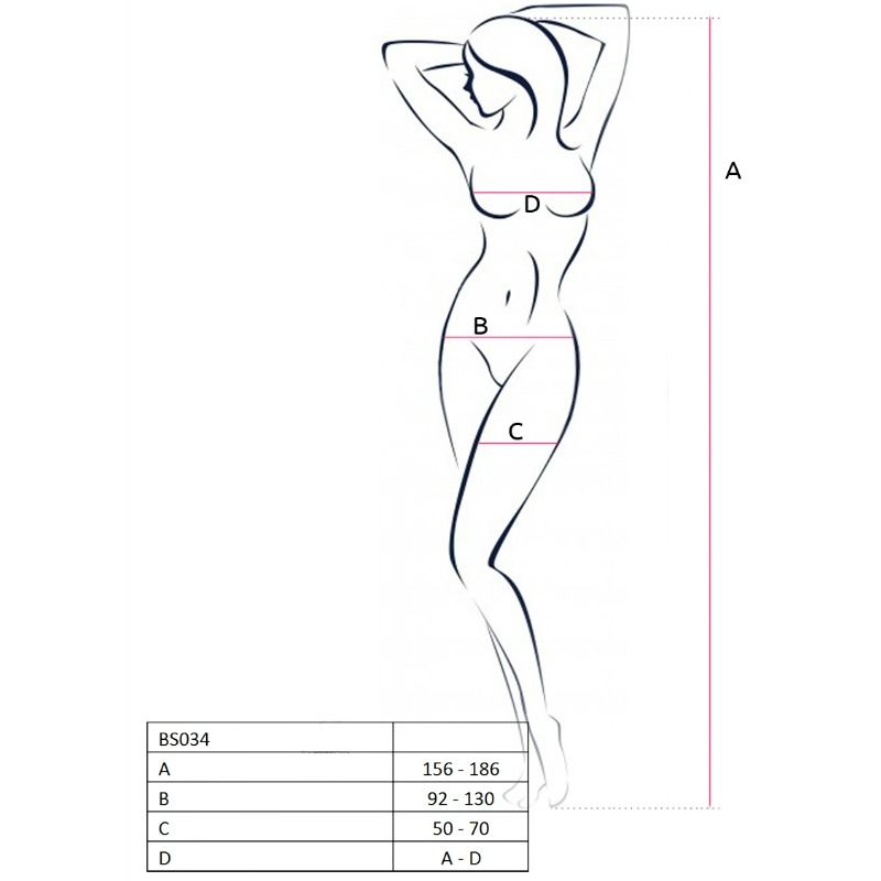 PASSIE - VROUW BS034 BODYSTOCKING WIT ONE SIZE