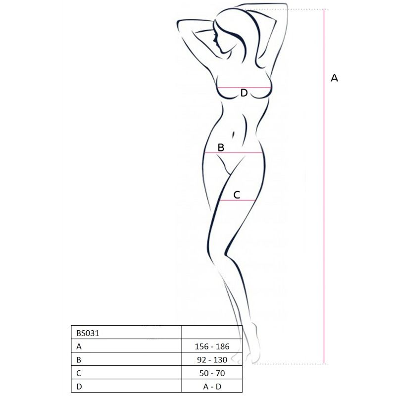 PASSIE - VROUW BS031 BODYSTOCKING WIT ONE SIZE