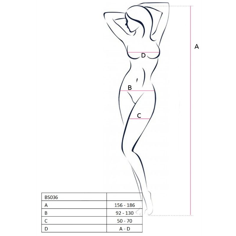 PASSIE - VROUW BS036 WITTE BODYSTOCKING ONE SIZE