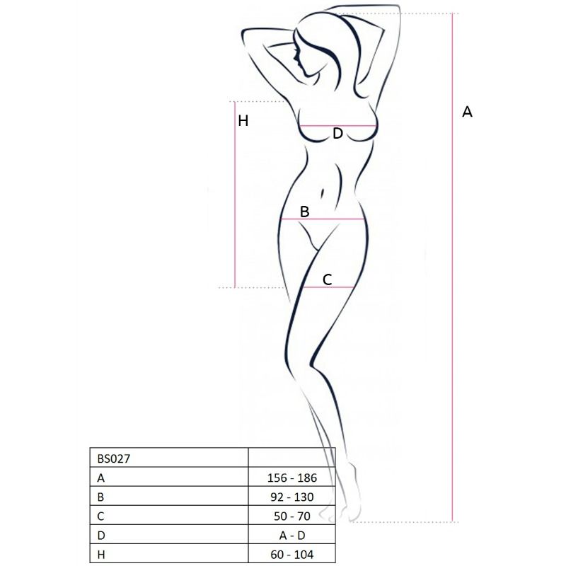 PASSIE - VROUW BS027 BODYSTOCKING STIJL ZWARTE JURK ONE SIZE