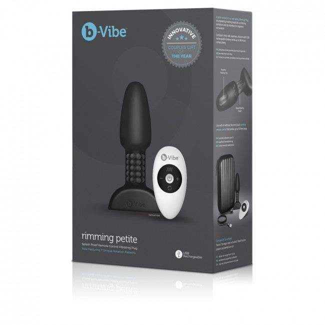 B-VIBE - RIMMING ANAAL PLUG MET AFSTANDSBEDIENING EN KLEIN ZWART