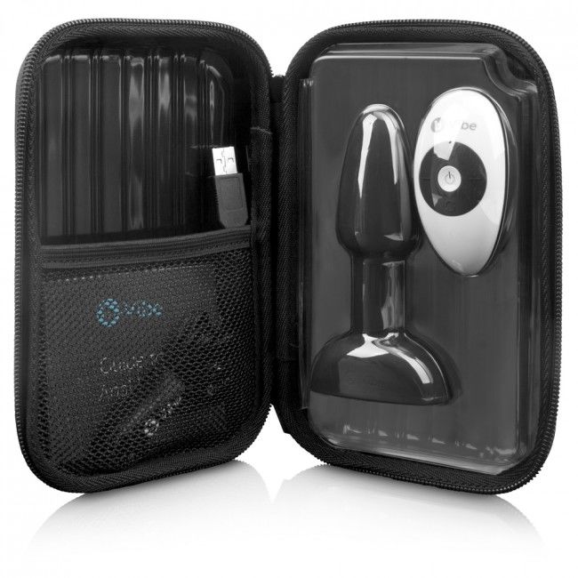 B-VIBE - RIMMING ANAAL PLUG MET AFSTANDSBEDIENING EN KLEIN ZWART