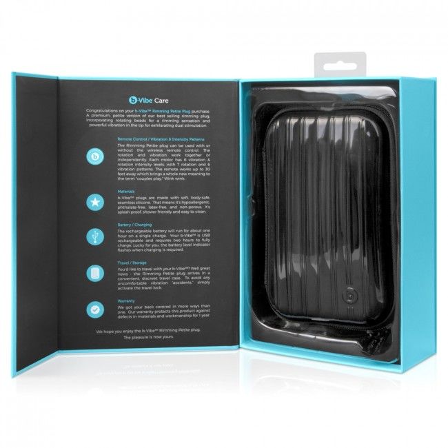 B-VIBE - RIMMING ANAAL PLUG MET AFSTANDSBEDIENING EN KLEIN ZWART