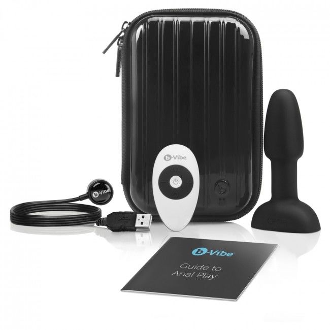 B-VIBE - RIMMING ANAAL PLUG MET AFSTANDSBEDIENING EN KLEIN ZWART