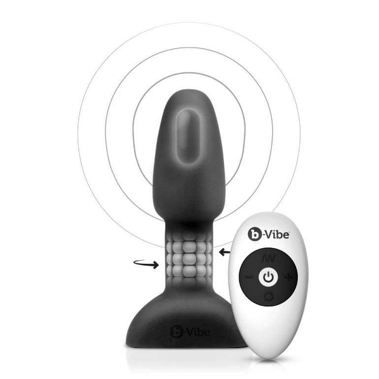 B-VIBE - RIMMING ANAAL PLUG MET AFSTANDSBEDIENING EN KLEIN ZWART