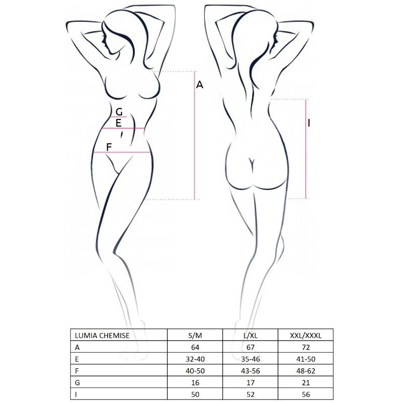 PASSIE - VROUW LUMIA CHEMISE ZWART MAAT S/M