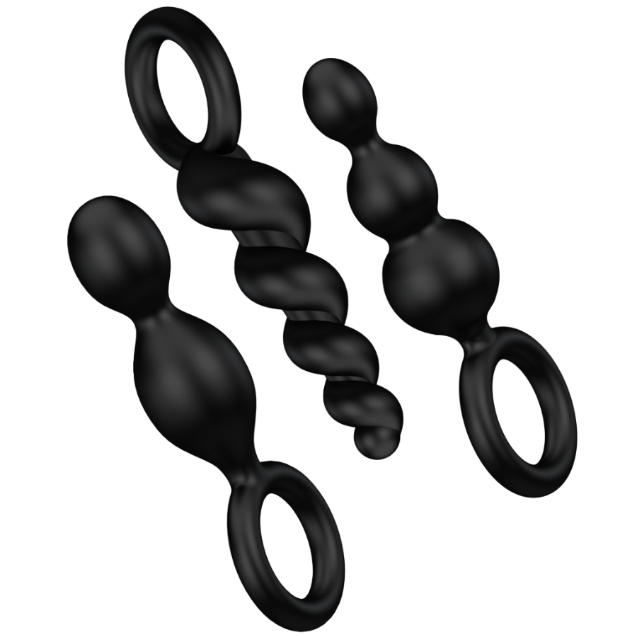 SATISFYER - ANALE PLUGS SET 3 STUKS ZWART