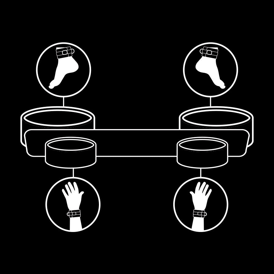 FETISH ONDERWORPEN – bondage uitgestrekte staaf met neopreen voering