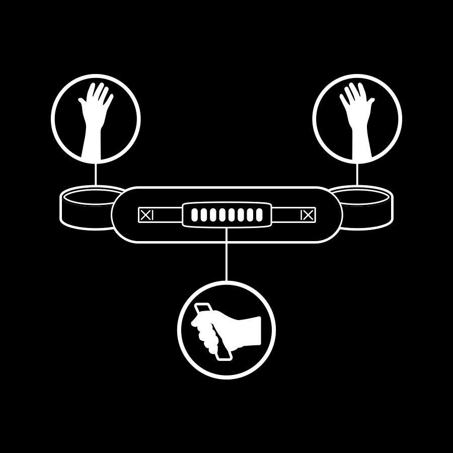 FETISH SUBMISSIVE – handboeien met trekband in neopreen voering