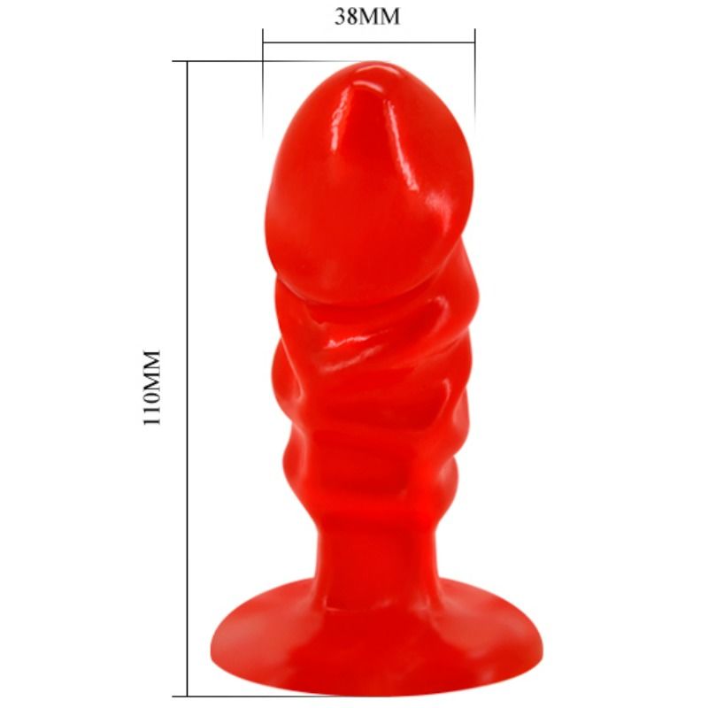 DANCE - UNISEX ANAAL PLUG MET ZUIGNAP ROOD
