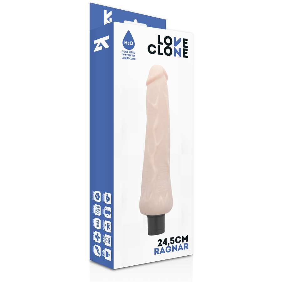 LOVECLONE - RAGNAR REALISTISCHE VIBRATOR ZELFSMERING 24,5 CM -O- 3,5 CM