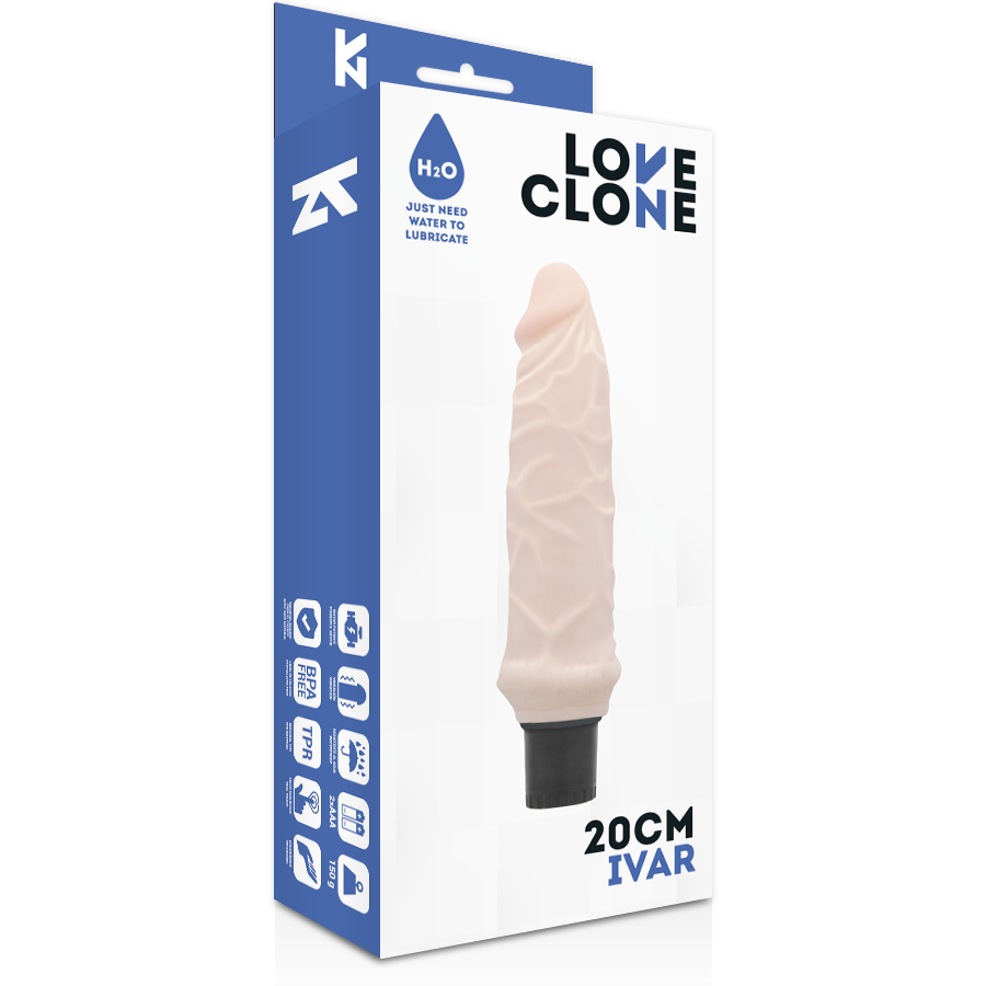 LOVECLONE - IVAR REALISTISCHE VIBRATOR ZELFSMERING 20 CM -O- 3.7 CM