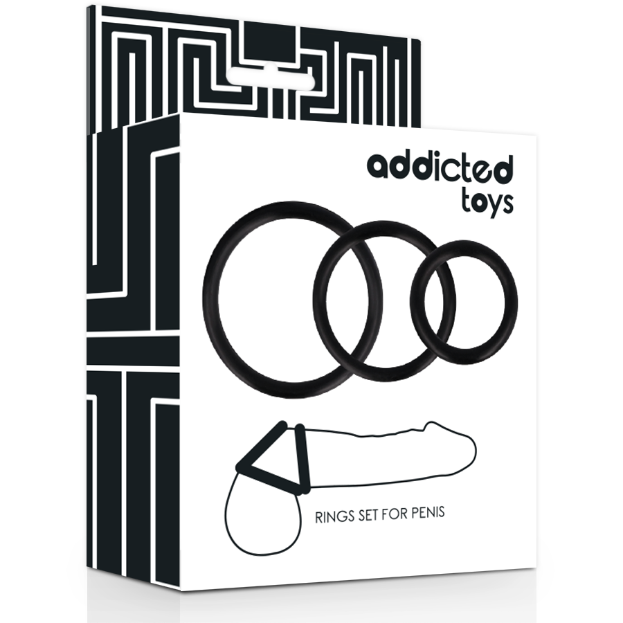 ADDICTED TOYS - ZWARTE PENISRINGSET