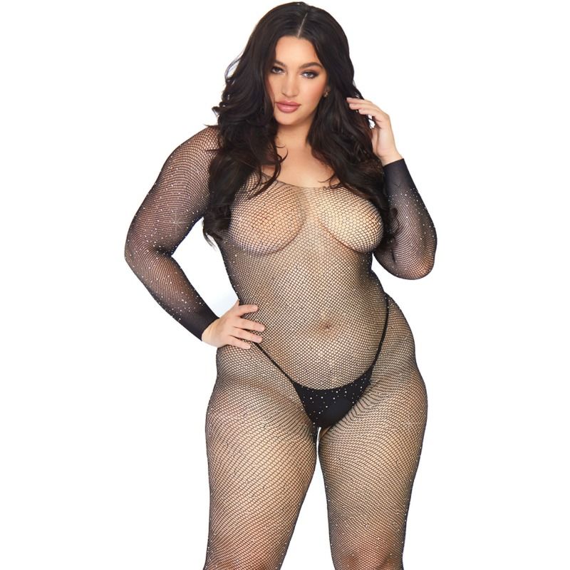 LEG AVENUE - BODYSTOCKING IN NETWERK MET BRIGHT 1X-2X