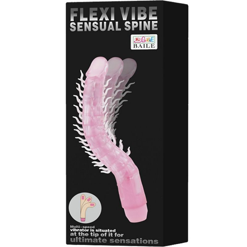 BAILE - FLEXI VIBE SENSUAL SPINE BUIGBARE VIBRERENDE DILDO LILAC 23,5 CM